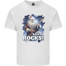 Santa Rocks Christmas Guitar Music Heavy Metal Kids T-Shirt Childrens White