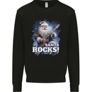 Santa Rocks Christmas Guitar Music Heavy Metal Mens Sweatshirt Jumper Black
