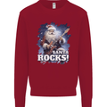 Santa Rocks Christmas Guitar Music Heavy Metal Mens Sweatshirt Jumper Red