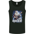 Santa Rocks Christmas Guitar Music Heavy Metal Mens Vest Tank Top Black