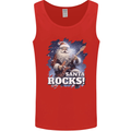 Santa Rocks Christmas Guitar Music Heavy Metal Mens Vest Tank Top Red