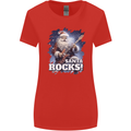 Santa Rocks Christmas Guitar Music Heavy Metal Womens Wider Cut T-Shirt Red