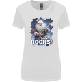 Santa Rocks Christmas Guitar Music Heavy Metal Womens Wider Cut T-Shirt White
