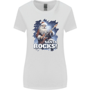 Santa Rocks Christmas Guitar Music Heavy Metal Womens Wider Cut T-Shirt White