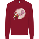 Santa Sleigh Pulled by Christmas Pigs Funny Xmas Kids Sweatshirt Jumper Red