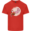 Santa Sleigh Pulled by Christmas Pigs Funny Xmas Mens Cotton T-Shirt Tee Top Red