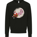 Santa Sleigh Pulled by Christmas Pigs Funny Xmas Mens Sweatshirt Jumper Black
