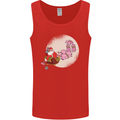 Santa Sleigh Pulled by Christmas Pigs Funny Xmas Mens Vest Tank Top Red