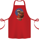 Santa Sloth Funny Christmas Xmas Cotton Apron 100% Organic Red