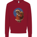 Santa Sloth Funny Christmas Xmas Kids Sweatshirt Jumper Red