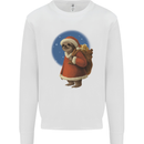 Santa Sloth Funny Christmas Xmas Kids Sweatshirt Jumper White