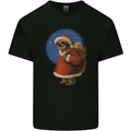 Santa Sloth Funny Christmas Xmas Kids T-Shirt Childrens Black