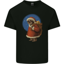 Santa Sloth Funny Christmas Xmas Mens Cotton T-Shirt Tee Top Black