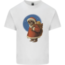 Santa Sloth Funny Christmas Xmas Mens Cotton T-Shirt Tee Top White