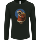 Santa Sloth Funny Christmas Xmas Mens Long Sleeve T-Shirt Black