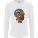 Santa Sloth Funny Christmas Xmas Mens Long Sleeve T-Shirt White