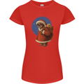 Santa Sloth Funny Christmas Xmas Womens Petite Cut T-Shirt Red