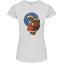 Santa Sloth Funny Christmas Xmas Womens Petite Cut T-Shirt White