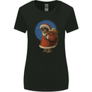 Santa Sloth Funny Christmas Xmas Womens Wider Cut T-Shirt Black