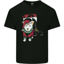Santa With a Puppy Dog Christmas Xmas Kids T-Shirt Childrens Black