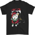 Santa With a Puppy Dog Christmas Xmas Mens T-Shirt 100% Cotton Black