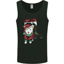 Santa With a Puppy Dog Christmas Xmas Mens Vest Tank Top Black