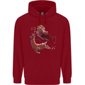 Santa & Llama Funny Christmas Sleigh Xmas Childrens Kids Hoodie Red