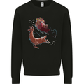Santa & Llama Funny Christmas Sleigh Xmas Kids Sweatshirt Jumper Black