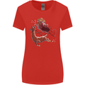 Santa & Llama Funny Christmas Sleigh Xmas Womens Wider Cut T-Shirt Red