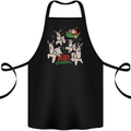 Santa & Llama Sleigh Funny Christmas Xmas Cotton Apron 100% Organic Black