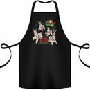 Santa & Llama Sleigh Funny Christmas Xmas Cotton Apron 100% Organic Black