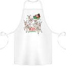 Santa & Llama Sleigh Funny Christmas Xmas Cotton Apron 100% Organic White