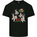 Santa & Llama Sleigh Funny Christmas Xmas Kids T-Shirt Childrens Black