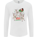 Santa & Llama Sleigh Funny Christmas Xmas Mens Long Sleeve T-Shirt White