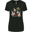 Santa & Llama Sleigh Funny Christmas Xmas Womens Wider Cut T-Shirt Black