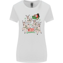 Santa & Llama Sleigh Funny Christmas Xmas Womens Wider Cut T-Shirt White