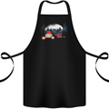 Santa & Rudolf Peeking Funny Christmas Xmas Cotton Apron 100% Organic Black