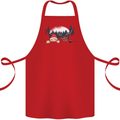 Santa & Rudolf Peeking Funny Christmas Xmas Cotton Apron 100% Organic Red