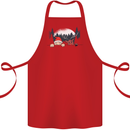 Santa & Rudolf Peeking Funny Christmas Xmas Cotton Apron 100% Organic Red