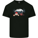 Santa & Rudolf Peeking Funny Christmas Xmas Kids T-Shirt Childrens Black