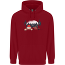 Santa & Rudolf Peeking Funny Christmas Xmas Mens 80% Cotton Hoodie Red