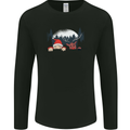 Santa & Rudolf Peeking Funny Christmas Xmas Mens Long Sleeve T-Shirt Black