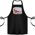 Santa at the Beach Christmas Summer Xmas Holiday Cotton Apron 100% Organic Black