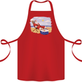 Santa at the Beach Christmas Summer Xmas Holiday Cotton Apron 100% Organic Red