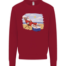 Santa at the Beach Christmas Summer Xmas Holiday Kids Sweatshirt Jumper Red