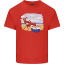 Santa at the Beach Christmas Summer Xmas Holiday Kids T-Shirt Childrens Red
