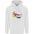 Santa at the Beach Christmas Summer Xmas Holiday Mens 80% Cotton Hoodie White