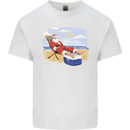 Santa at the Beach Christmas Summer Xmas Holiday Mens Cotton T-Shirt Tee Top White