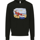 Santa at the Beach Christmas Summer Xmas Holiday Mens Sweatshirt Jumper Black