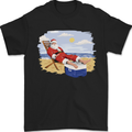 Santa at the Beach Christmas Summer Xmas Holiday Mens T-Shirt 100% Cotton Black